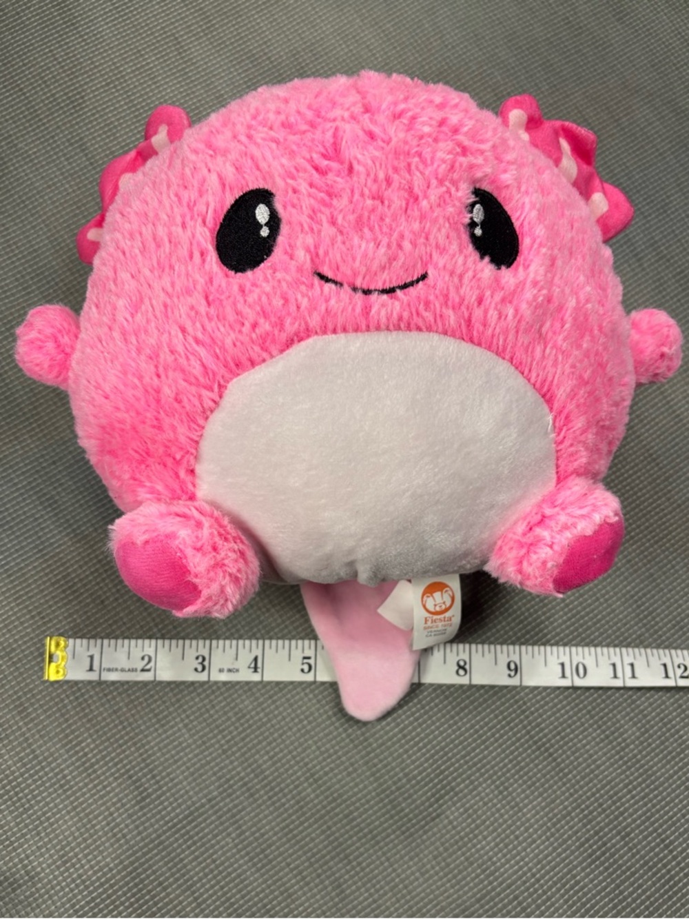 Fiesta Gumballs Pink Axolotl Plush with White Belly - Picture 3 of 10